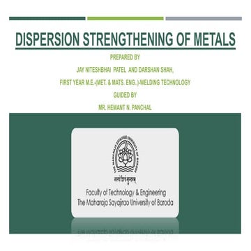 Dispersion strengthening of metals
