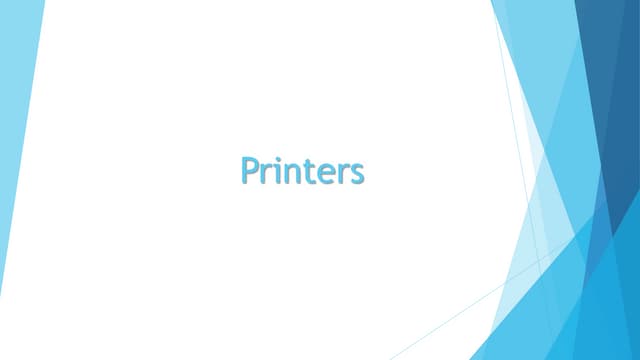 Printers And Its Types | PPT