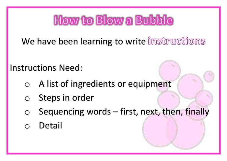 Display for how to blow a bubble