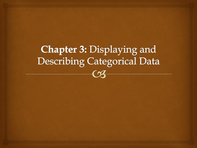 Displaying and describing categorical data