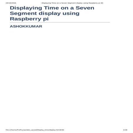 Displaying time on a seven segment display using raspberry pi | PDF