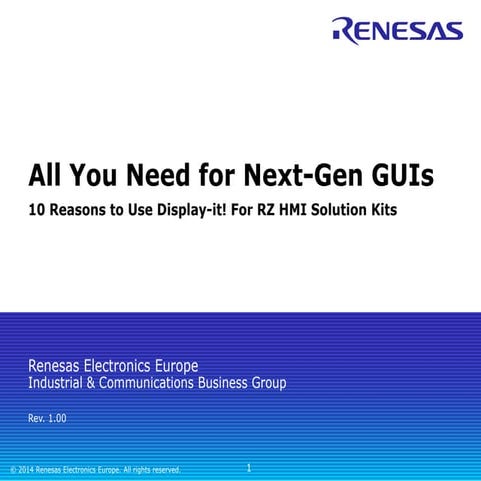 10 Reasons to Use Next-Generation HMI Solution Kits for RZ/A