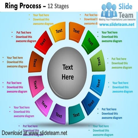 Display pie chart  process 12 stages powerpoint presentation slides and ppt t...