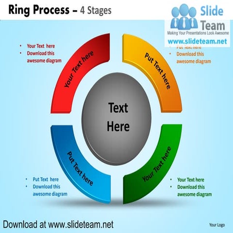 Display pie chart  process 4 stages powerpoint presentation slides and ppt te...