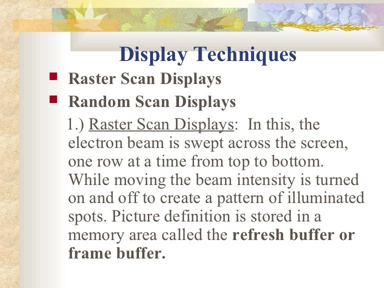 Display techniques