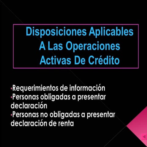 OPERACIONES ACTIVAS DE CREDITO