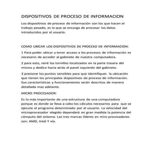 Dispositivos de proceso de informacion  