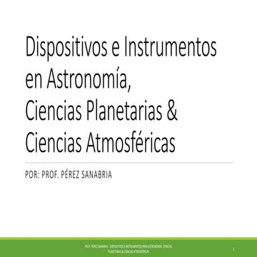 Dispositivos e instrumentos en ciencias espaciales