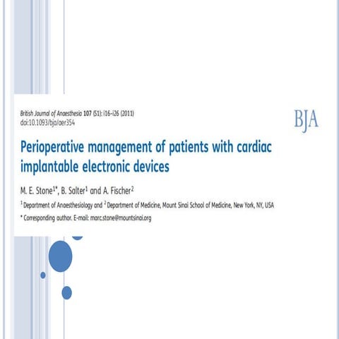 Dispositivos electronicos implantables en anestesia