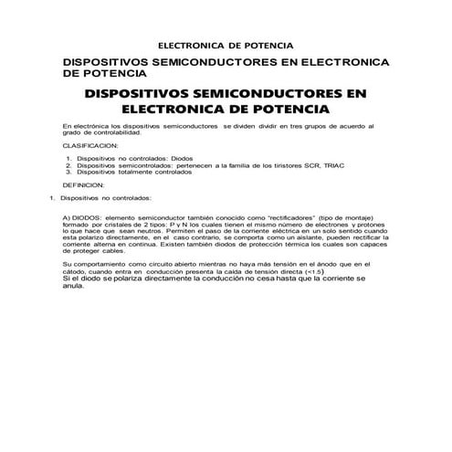 Dispositivos semiconductores en electronica de potencia