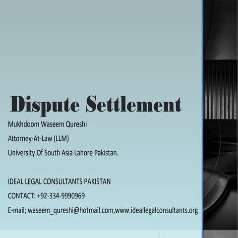 Dispute settlement final presentation