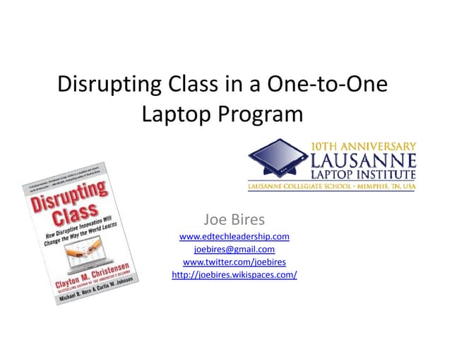 Disrupting class in a one to-one laptop program for laptop institute