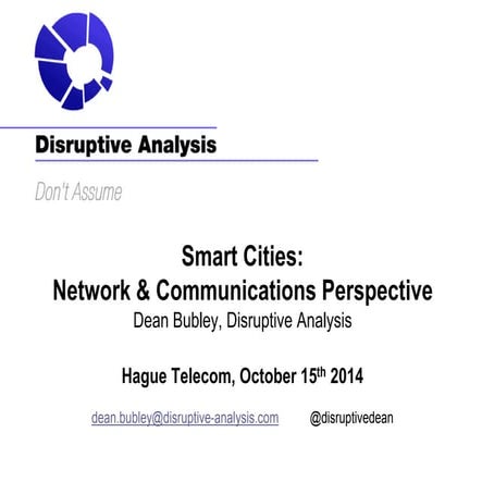 The Hague Tech Conference - Impact of Networks & Comms on Smart Cities