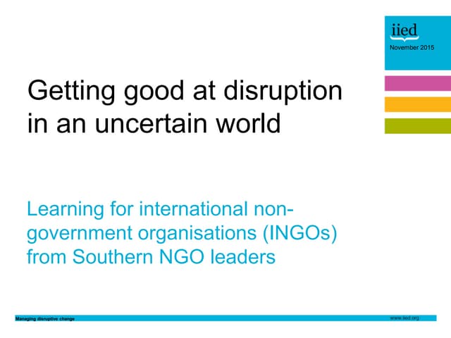 Getting good at disruption in an uncertain world: learning for international ...