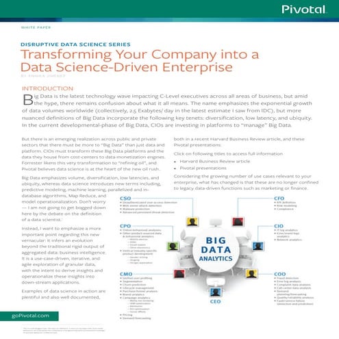 Disruptive Data Science Series: Transforming Your Company into a Data Science...