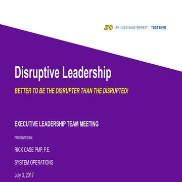 Disruptive Leadership for Business Strategy