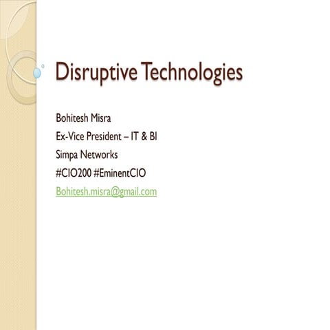 Disruptive technologies - Session 3 - Green it_Smartdust