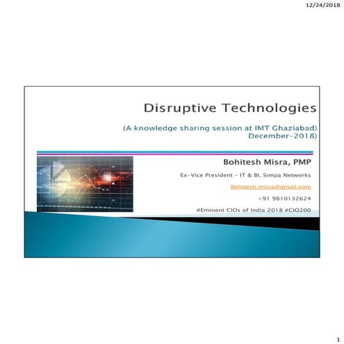 Disruptive technologies - Session 1 - introduction