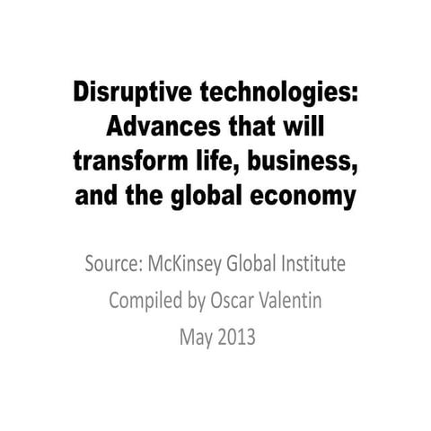 Disruptive Technologies McKinsey