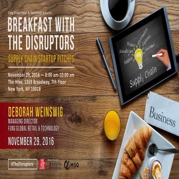 Breakfast with the Disruptors - Supply Chain Startup Pitches