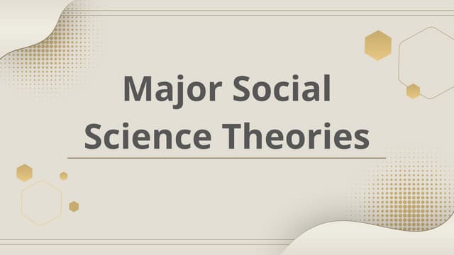 major social science theories in social science
