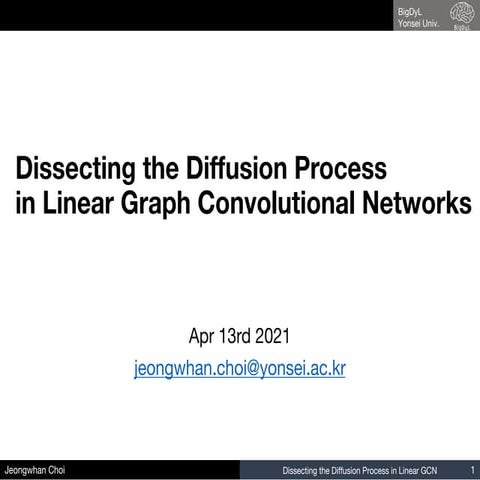 Dissecting the diffusion process  in linear graph convolutional networks