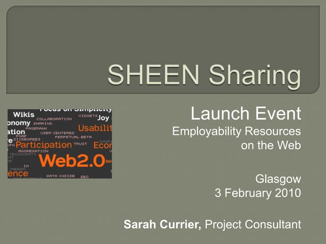 SHEEN Sharing Launch: Employability Resources on the Web