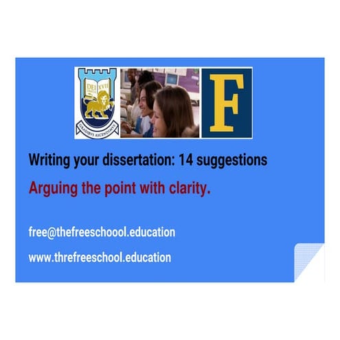 Writing your dissertation with clarity focus and purpose