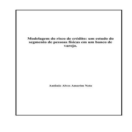 Dissertacao de Mestrado em Finanças: Risco de Crédito