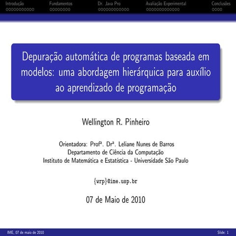 Depuração automática de programas baseada em modelos