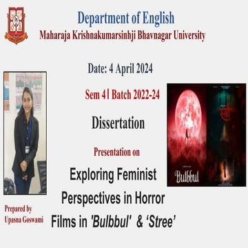 Exploring Feminist  Perspectives in Horror Films in 'Bulbbul'  & ‘Stree’