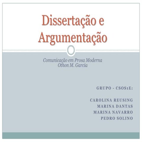 Dissertação e Argumentação | PPTX