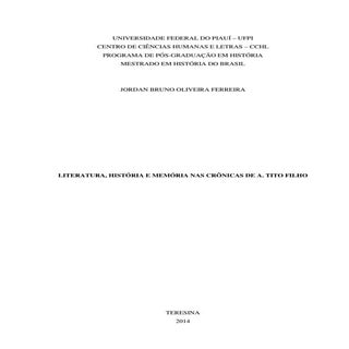 Literatura, história e memória nas ...