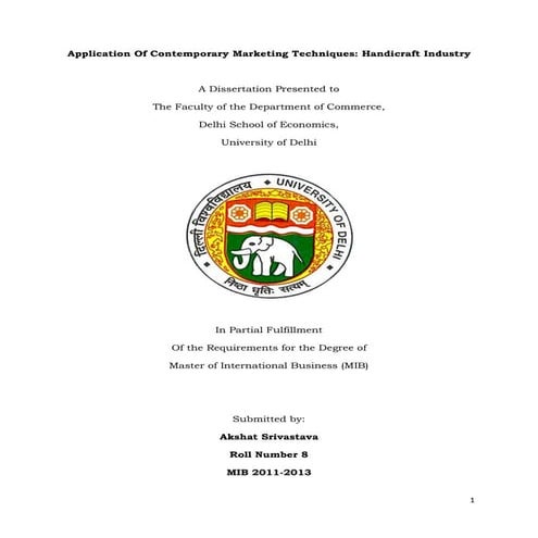 Handicraft Industry : Modern marketing methods