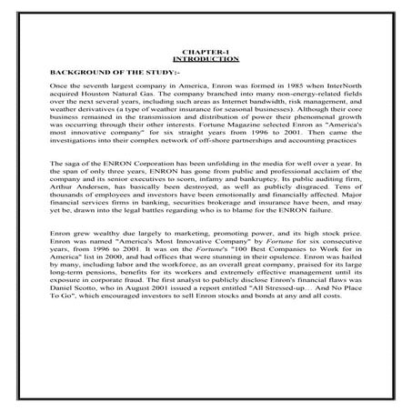 Dissertation ( ENRON'S FAILURE)