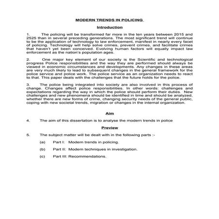 Modern trends in police force