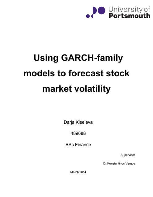 Phd thesis on stock market volatility