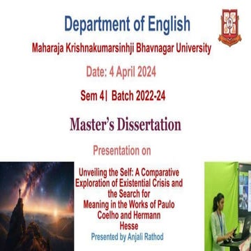 Master's Dissertation PPT and Topic given in Description
