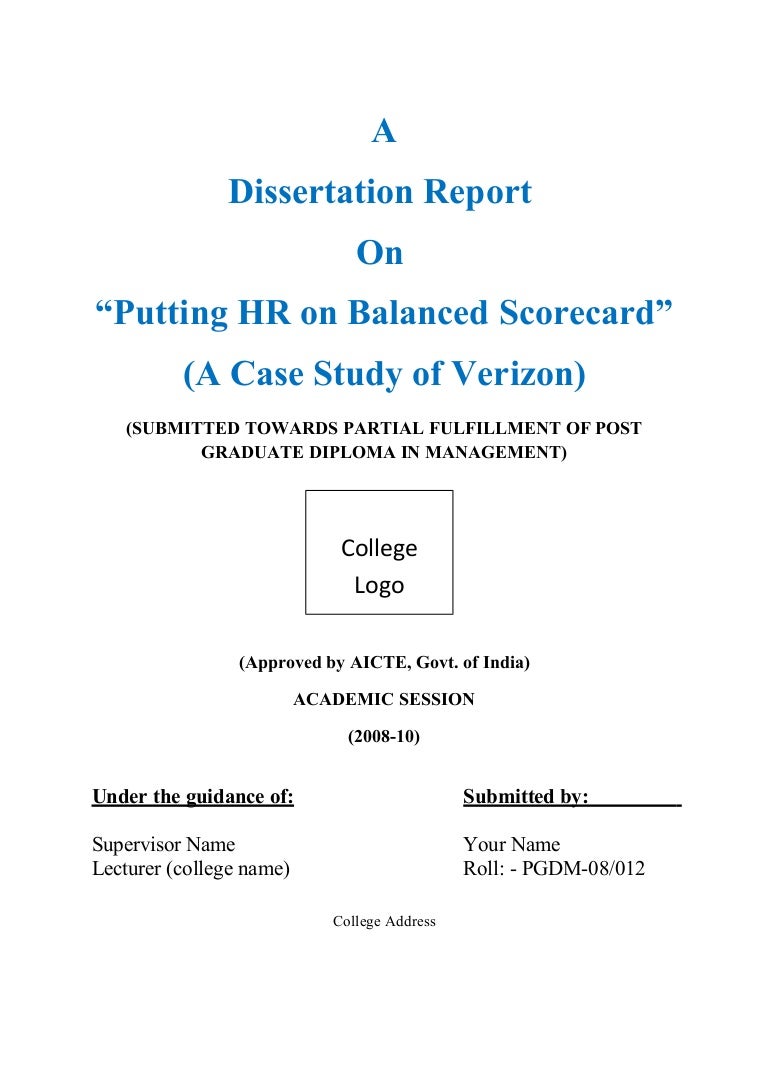 Phd thesis on balanced scorecard
