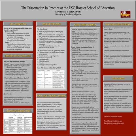 The Dissertation in Practice at the USC Rossier School of Education