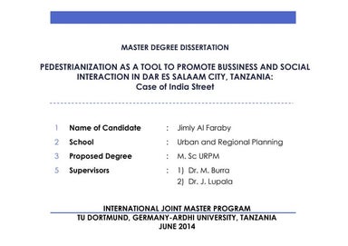 Pedestrianization as A Tool to Promote Business and Social Interaction in Dar...