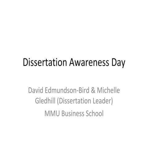 Dissertation Awareness Day 2013