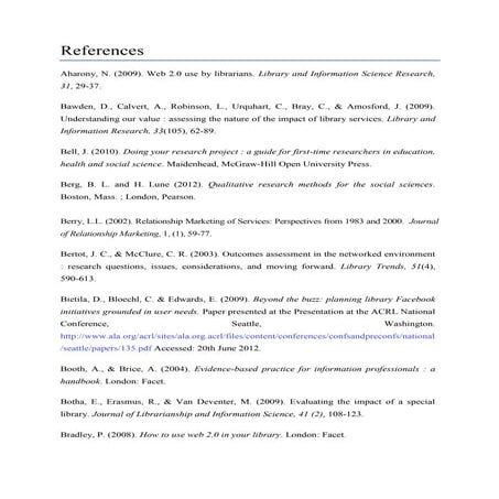 Dissertation bibliography: Measuring the Impact of Social Media Marketing