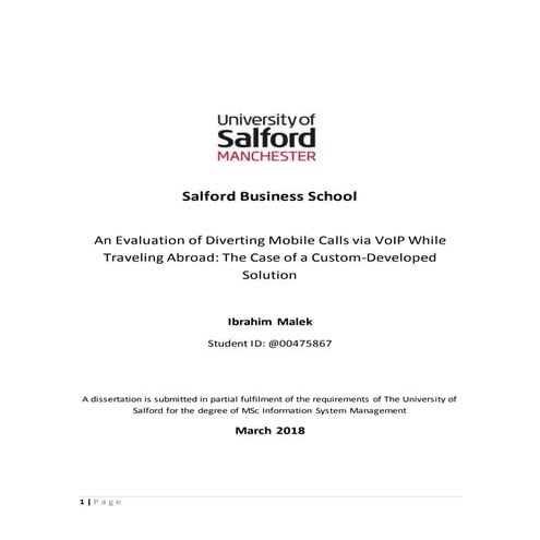 An Evaluation of Diverting Mobile Calls via VoIP While Traveling Abroad: The Case of a Custom-Developed Solution
