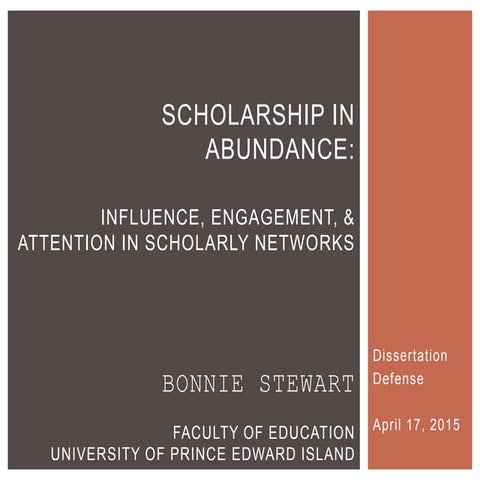 Scholarship in Abundance: Influence, Engagement & Attention in Scholarly Netw...