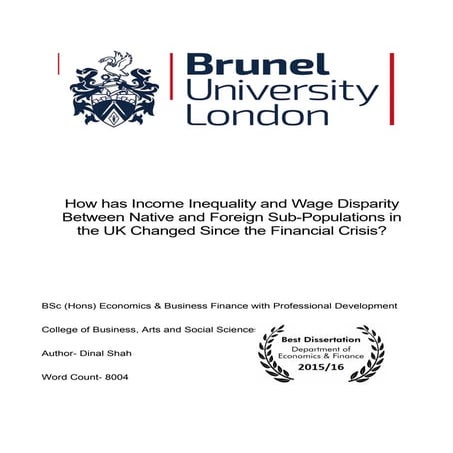 How has Income Inequality and Wage Disparity Between Native and Foreign Sub-p...