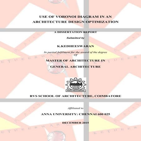 USE OF VORONOI DIAGRAM IN AN ARCHITECTURE DESIGN OPTIMIZATION