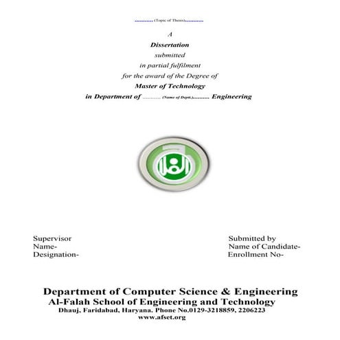 Dissertation guidelines | PDF