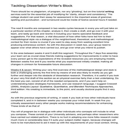 Tackling Dissertation Writer's Block