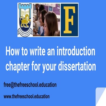 Writing the introduction chapter of your disseration
